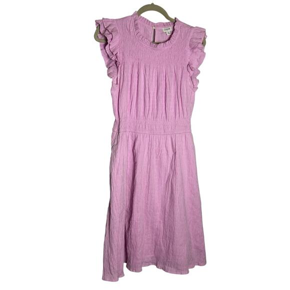 J.Crew Factory Light Purple Gauze Ruffle Flutter Sleeve Knee Length Dress Medium - Picture 1 of 7